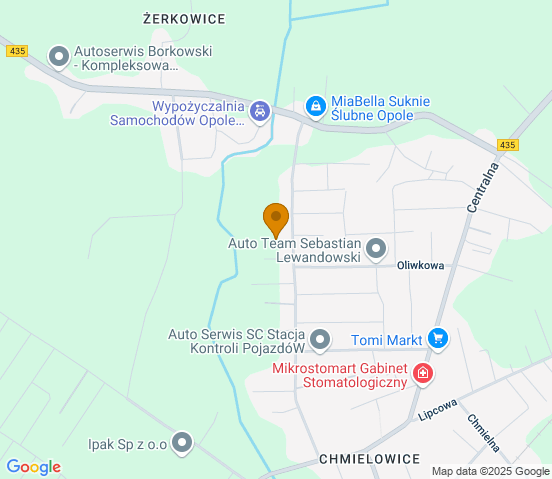 Mapa dojazdu do warsztatu samochodowego w miejscowości Piekary Śląskie