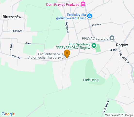 Mapa dojazdu do warsztatu samochodowego w miejscowości Rogów