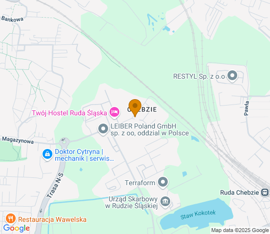 Mapa dojazdu do warsztatu samochodowego w miejscowości Ruda Śląska