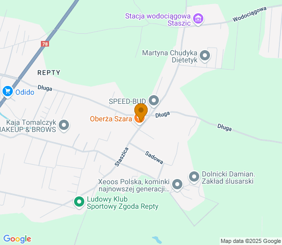 Mapa dojazdu do warsztatu samochodowego w miejscowości Tarnowskie Góry