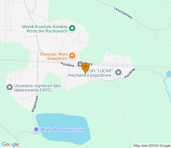 Mapa dojazdu do warsztatu samochodowego w miejscowości Wyry