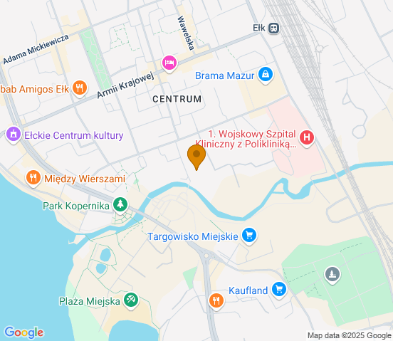 Mapa dojazdu do warsztatu samochodowego w miejscowości Ełk