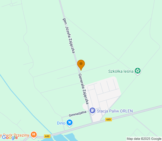 Mapa dojazdu do warsztatu samochodowego w miejscowości Brzeziny