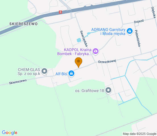 Mapa dojazdu do warsztatu samochodowego w miejscowości Gniezno