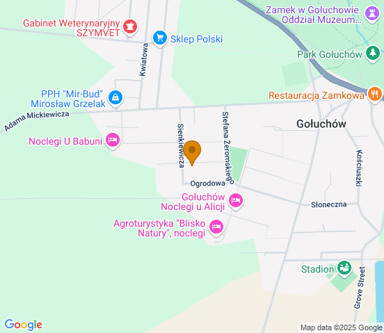 Mapa dojazdu do warsztatu samochodowego w miejscowości Gołuchów