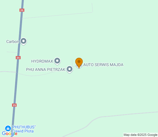 Mapa dojazdu do warsztatu samochodowego w miejscowości Kolonia Kokanin