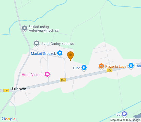 Mapa dojazdu do warsztatu samochodowego w miejscowości Łubowo
