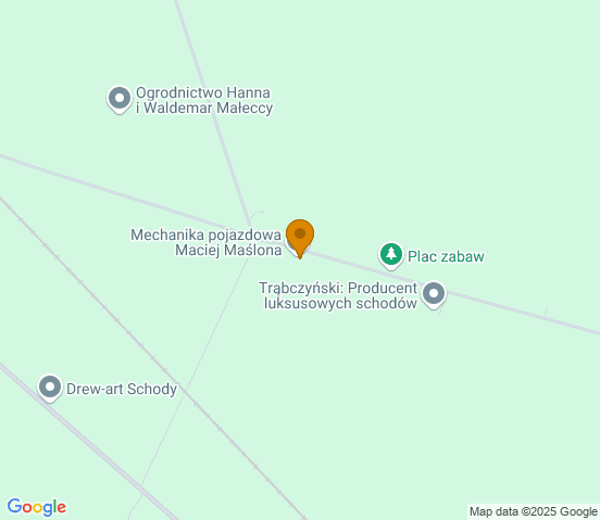 Mapa dojazdu do warsztatu samochodowego w miejscowości Obrzycko