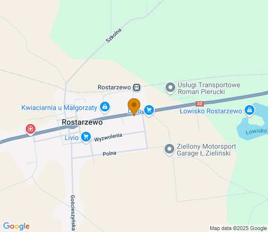 Mapa dojazdu do warsztatu samochodowego w miejscowości Rostarzewo