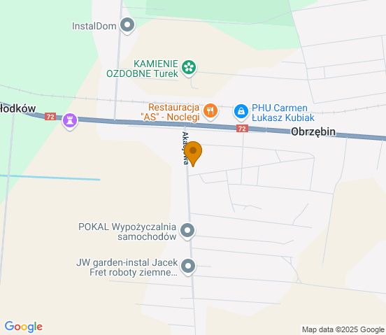 Mapa dojazdu do warsztatu samochodowego w miejscowości Słodków-Kolonia