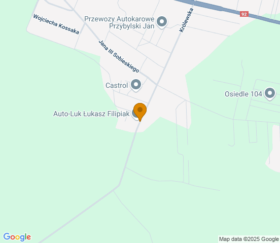 Mapa dojazdu do warsztatu samochodowego w miejscowości Węglew