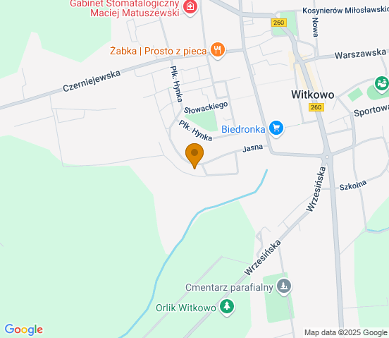 Mapa dojazdu do warsztatu samochodowego w miejscowości Witkowo