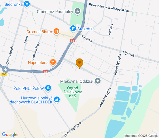 Mapa dojazdu do warsztatu samochodowego w miejscowości Wolsztyn