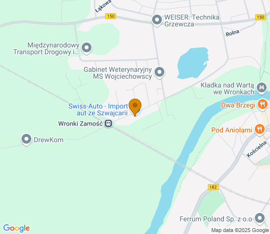 Mapa dojazdu do warsztatu samochodowego w miejscowości Wronki
