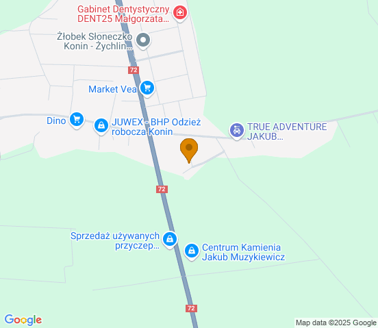 Mapa dojazdu do warsztatu samochodowego w miejscowości Żychlin
